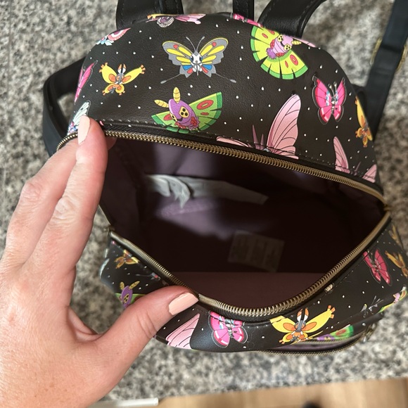 Loungefly Pokémon Black Mini Backpack with Butterflies - Picture 2 of 2